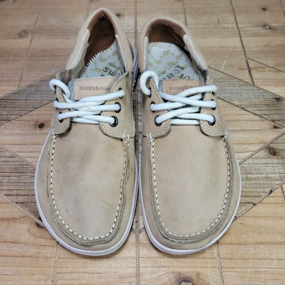 Lems Mariner Shoes Mens Size 7 Brown Leather Boat Casual Barefoot Comfort‎